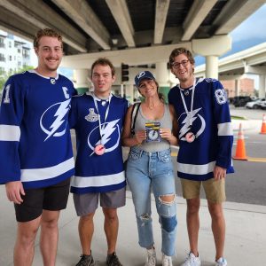 Tampa Bay Lightning Fans Wearing the TALOS Sports Edition Lightning Detector
