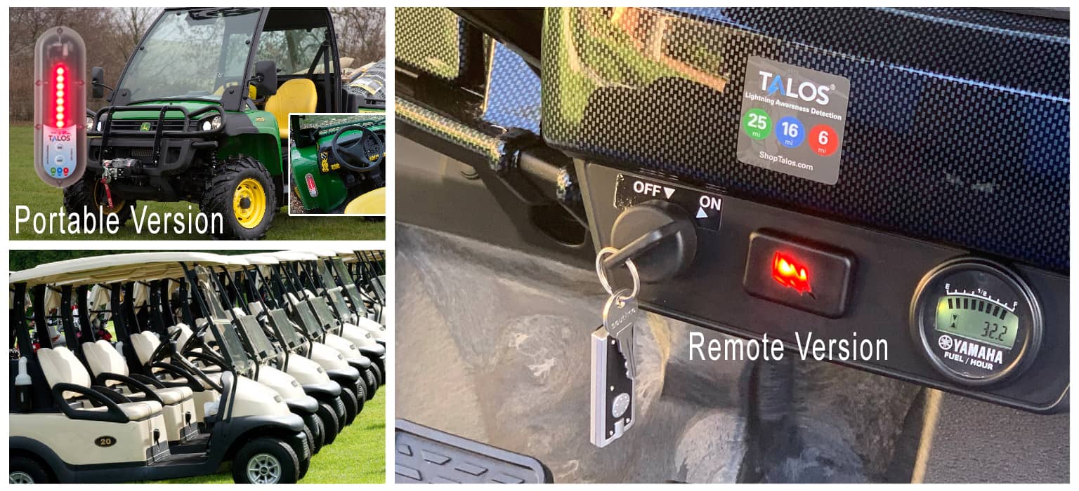 Golf Carts and Turf Equipment Using the TALOS Lightning Detector