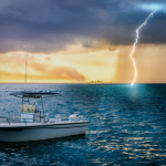 Lightning Strike Over Water and Boat - TALOS Lightning Detector